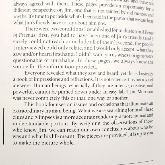 MORRISON: A Feast of Friends, 1991 First Printing, Softcover - Picture 7 of 16